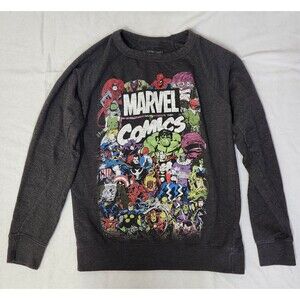 Marvel Comics Sweatshirt Mens Size S Crew Neck Gray Graphic